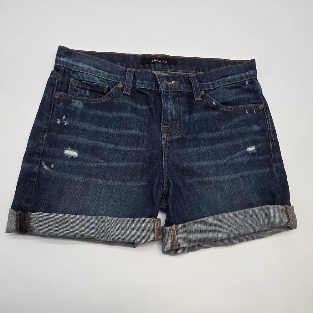 J Brand Indigo Rolled Denim Shorts. Size 24.